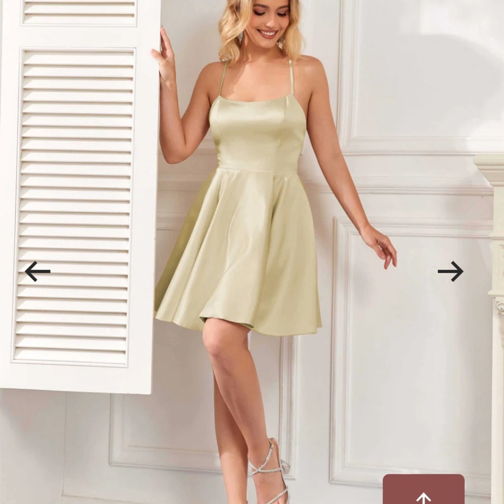 Pomuyoo Fatima A-Line Satin Short Homecoming Dress